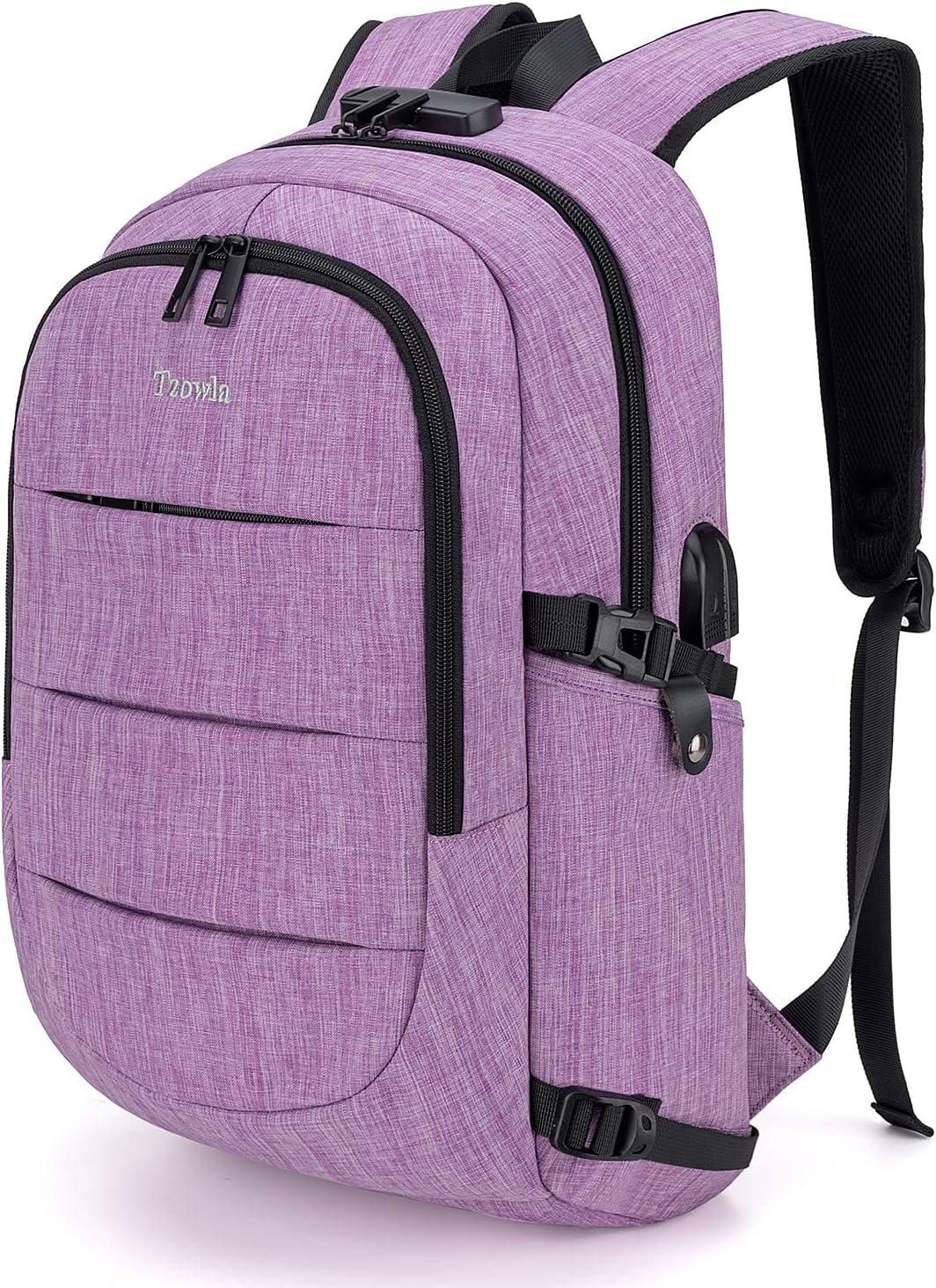 Tzowla Laptop Travel Slim School Backpack Water Resistant Anti-Theft Bag with USB Charging Port and Lock 15.6 Inch Computer Business Backpacks for Men Women College Student Gift,Bookbag Casual Daypack