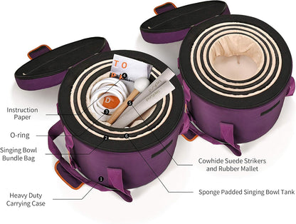 TOPFUND F Note Crystal Singing Bowl Heart Chakra 8 inch with Heavy Duty Carrying Case and Suede Striker