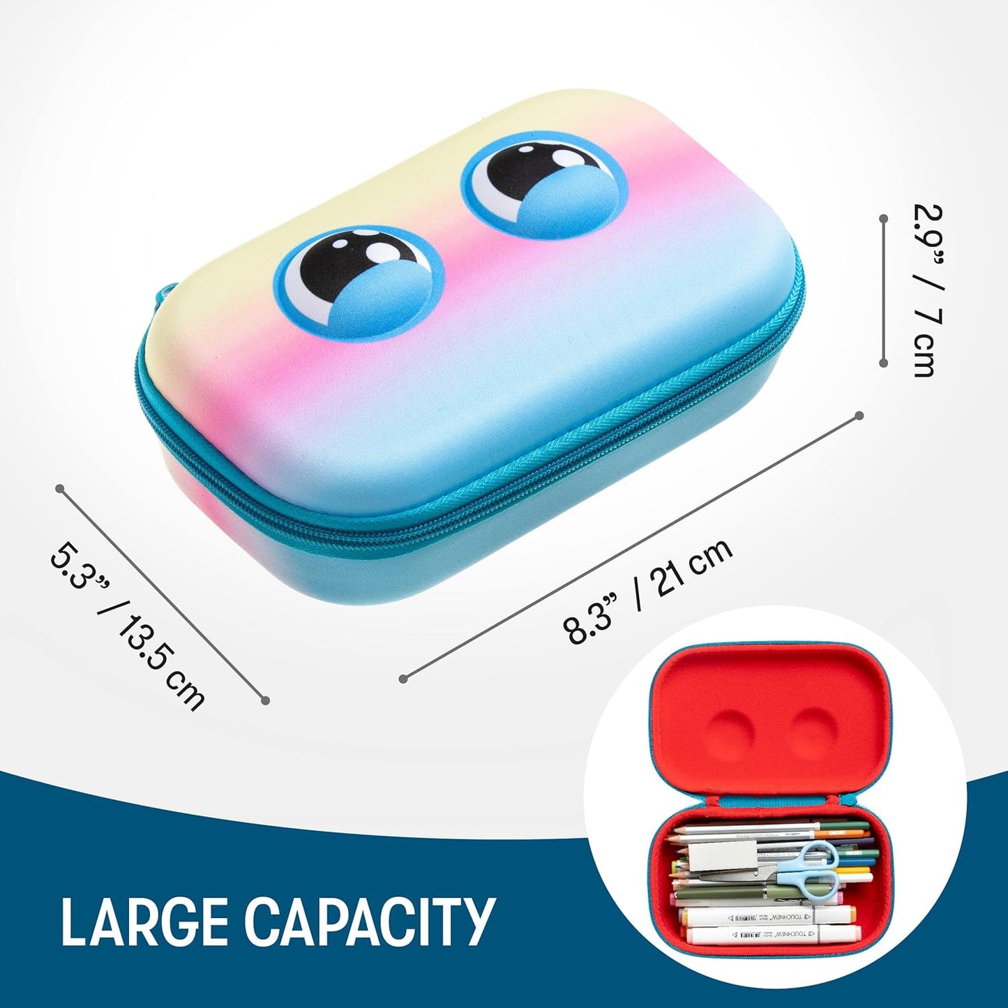 ZIPIT Beast Pencil Box for Kids | Pencil Case for School | Organizer Pencil Bag | Large Capacity Pencil Pouch (Red)