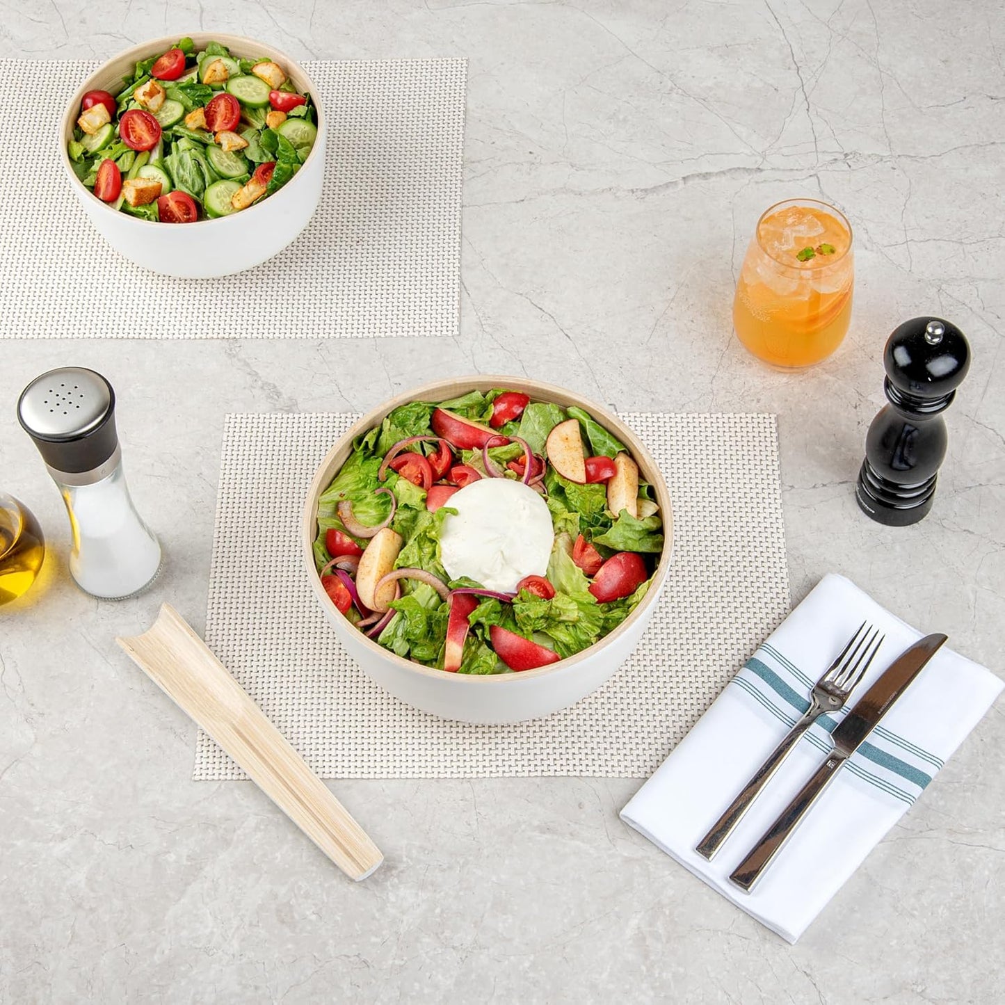 Restaurantware-Bambuddha 15 Ounce Small Salad Bowl, 1 Heavy-Duty Round Salad Bowl - Sustainable, Reusable, Black Bamboo Serving Dish, for Serving Salads, Fruits, and Appetizers