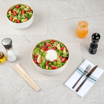 Restaurantware-Bambuddha 51 Ounce Extra Large Salad Bowl, 1 Heavy-Duty Round Salad Bowl - Sustainable, Reusable, Blue Bamboo Serving Dish, for Serving Salads, Fruits, and Appetizers