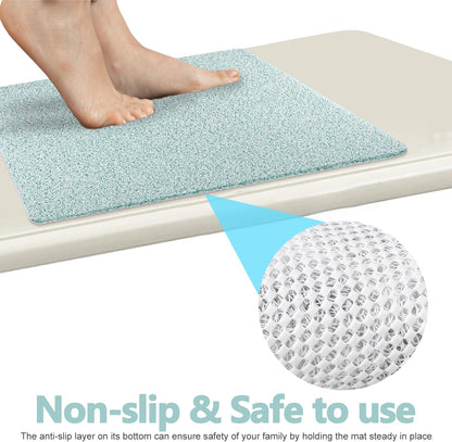 Square Shower Mat, Non Slip Bath Mat, Loofah Shower Stall Mats for Walk-in Shower, 32 x 32 Inches Shower Floor Mat with Drain, Bath Mats for Showers Bathroom, Tub, Seniors