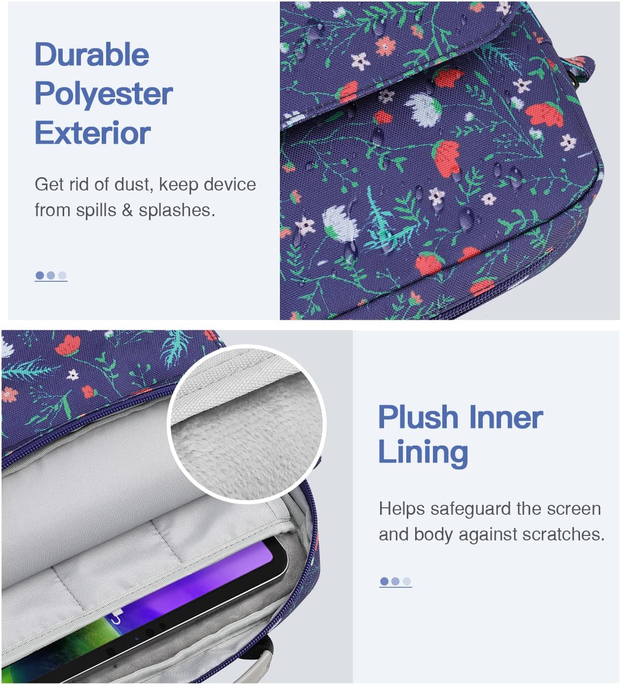 MoKo 13.3-14 Inch Laptop Sleeve Bag Fits MacBook Pro M3/M2 14" 2023, MacBook Pro 13" M2, New MacBook Air 13.6" M3/M2 2024/2022,Tab S8 Ultra 14.6",Handle Carrying Case with Shoulder Strap, Black & Gray - PuriLite