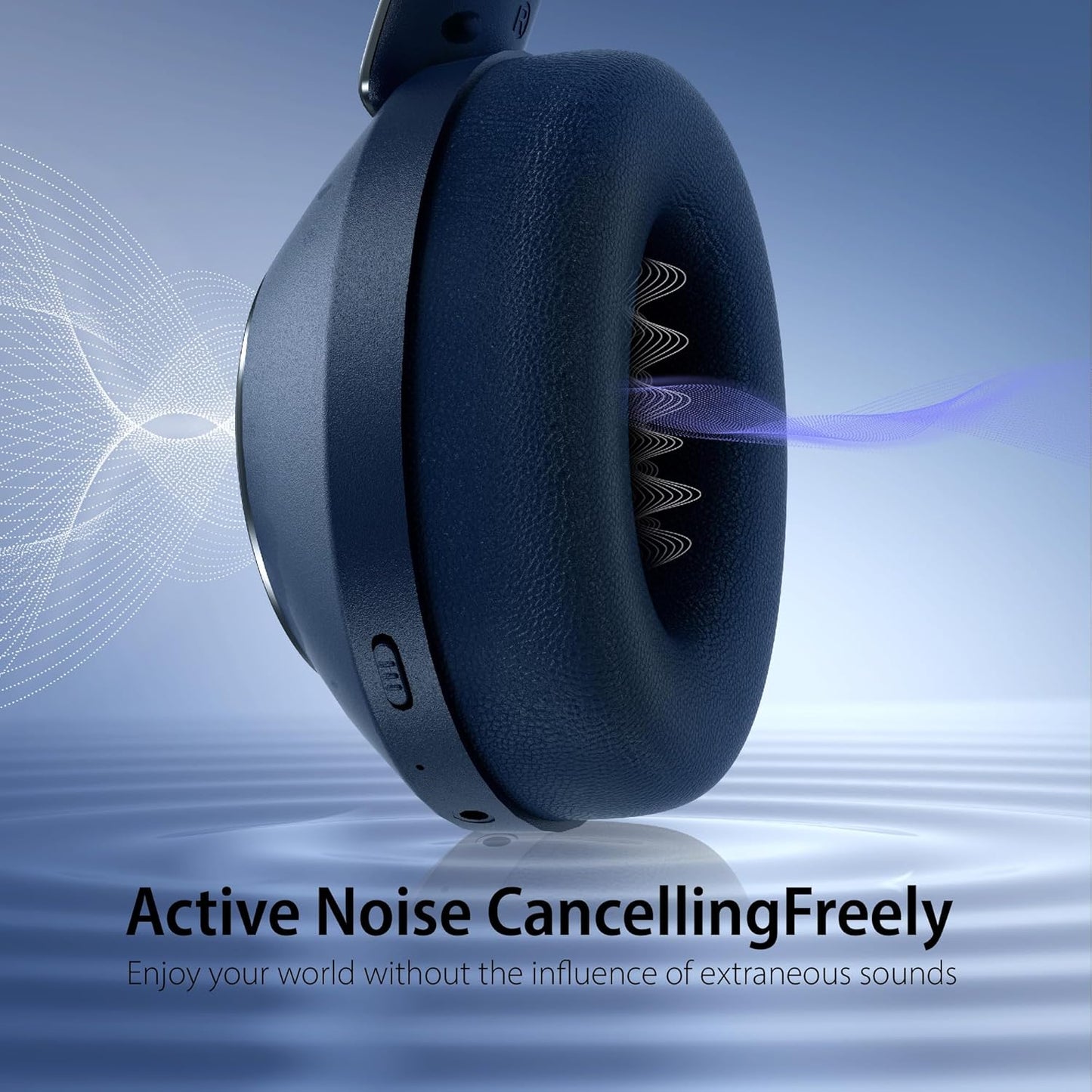 Active Noise Cancelling Headphones, 100H Playtime Headphones Bluetooth Wireless, Bluetooth Headphone Over Ear with Built-in Mic, Wireless Headphone for Travel, Home, Office, Call, Music, Meeting