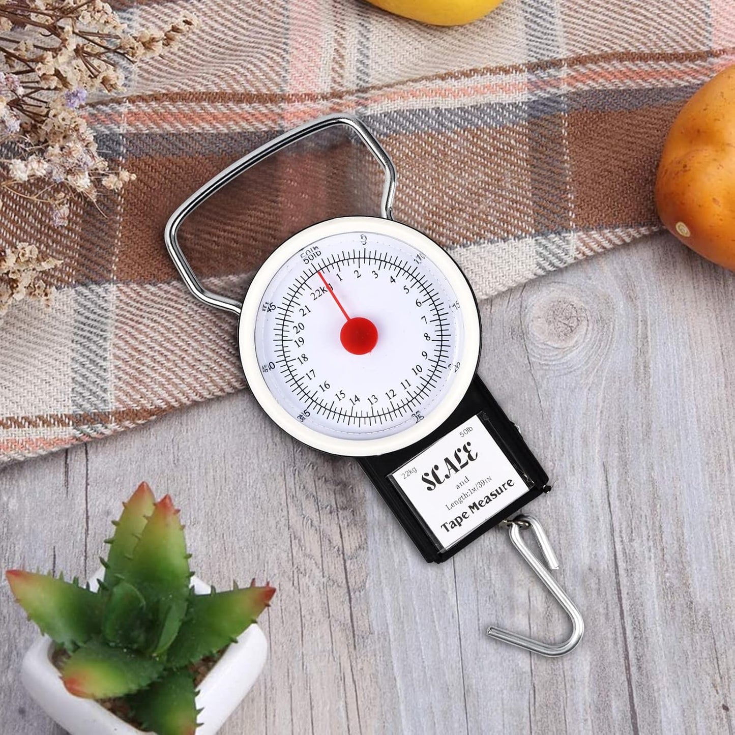 Dokpav Portable Manual Luggage Scale, Plastic Spring Balance Scale, Multi-Purpose Hand Held Dial Weight Scales, Hanging Spring Scale, Digital Hanging Scale, Household Portable Scale(50lbs/22KG)