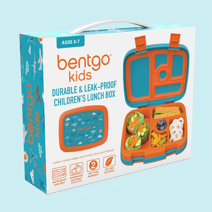 Bentgo Kids Prints Leak-Proof, 5-Compartment Bento-Style Kids Lunch Box - Ideal Portion Sizes for Ages 3-7, Durable, Drop-Proof, Dishwasher Safe, & Made with BPA-Free Materials (Green Rainbow)