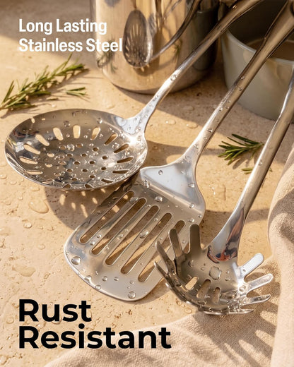 Zulay Kitchen Stainless Steel 8 Piece Cooking Utensil Set