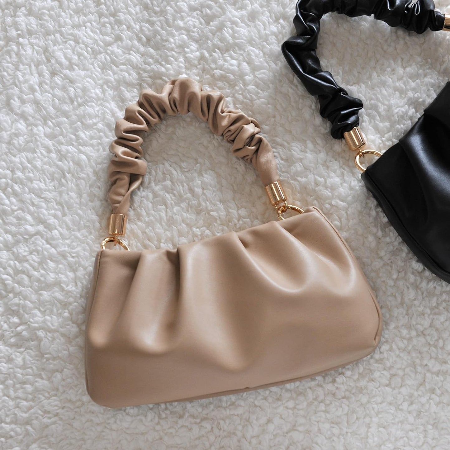 Cloud Pouch Bag Women Shoulder Handbag Soft Vegan Leather Vintage Hobo Chain Cross body Bag