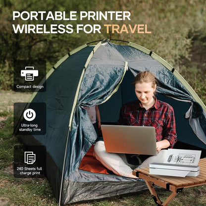 iDPRT Portable-Printer Wireless for Travel, 203DPI Inkless-Small-Thermal-Printer for Home Use, Office, Vehicles, Mobile Bluetooth Printer Supports 8.5" x 11" US Letter&A4&A5, for Smartphone & PC