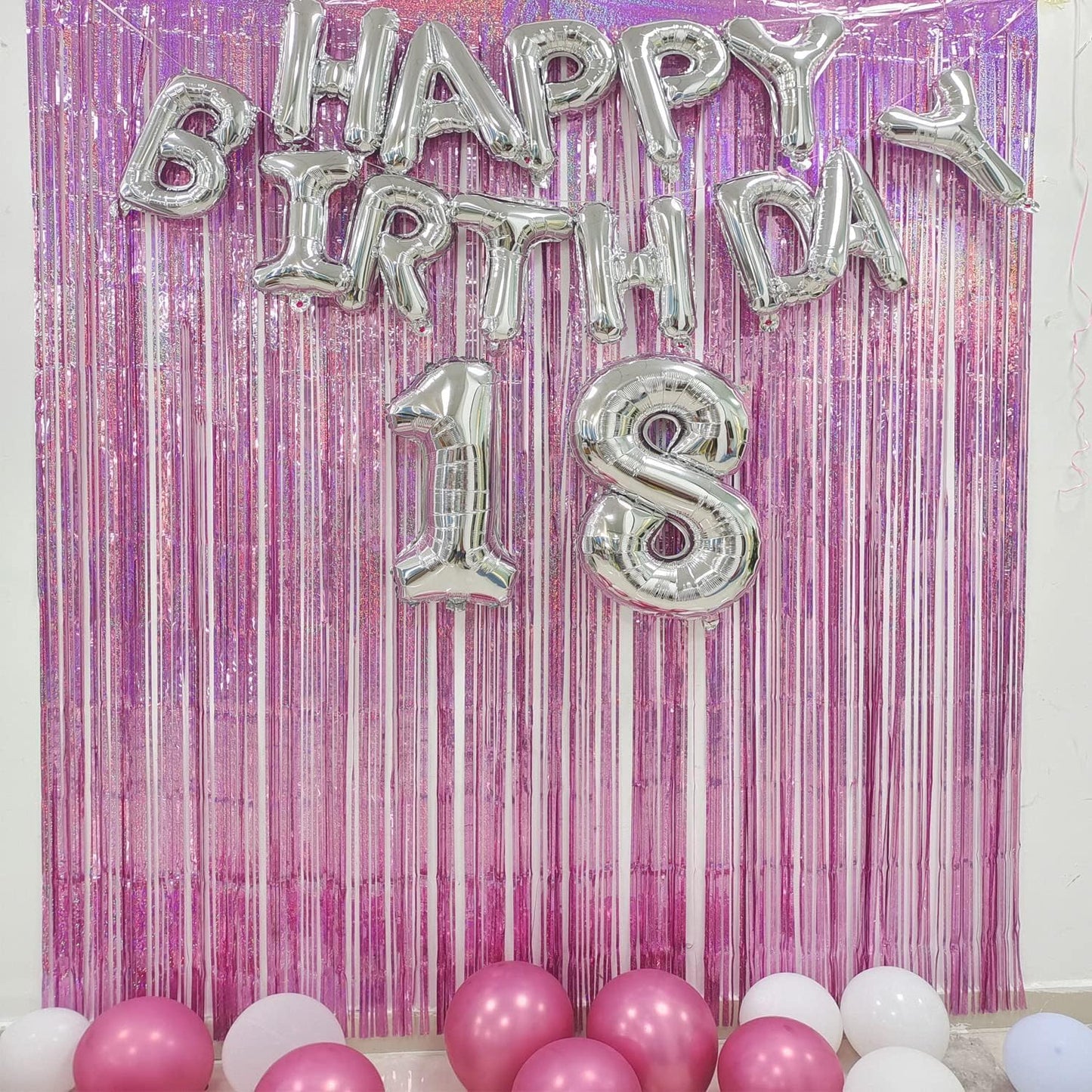 BRAVESHINE Pink Glitter Tinsel Foil Fringe Curtain - 2 Pcs 3.2x8.2 ft Metallic Party Supplies Photo Backdrop for Girl Princess Birthday Unicorn Bachelorette Butterfly Bridal Shower Party Decorations