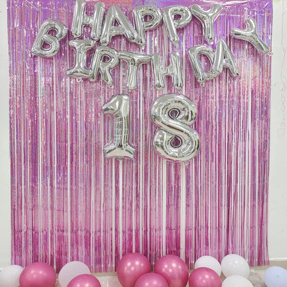 BRAVESHINE Pink Glitter Tinsel Foil Fringe Curtain - 2 Pcs 3.2x8.2 ft Metallic Party Supplies Photo Backdrop for Girl Princess Birthday Unicorn Bachelorette Butterfly Bridal Shower Party Decorations