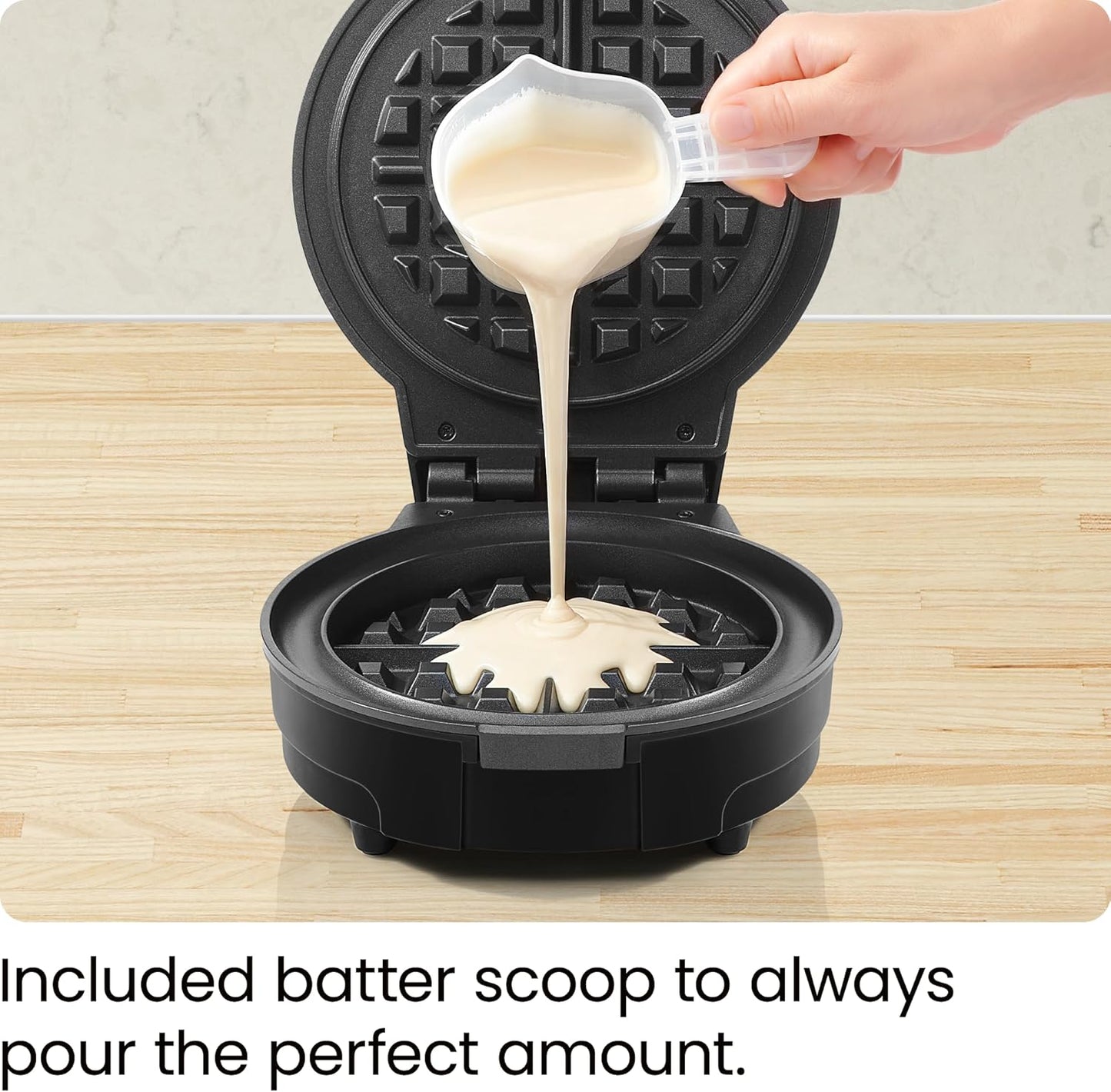 Chefman Anti-Overflow Belgian Waffle Maker w/ Shade Selector, Temperature Control, Mess Free Moat, Round Iron w/ Nonstick Plates & Cool Touch Handle, Measuring Cup Included, Red
