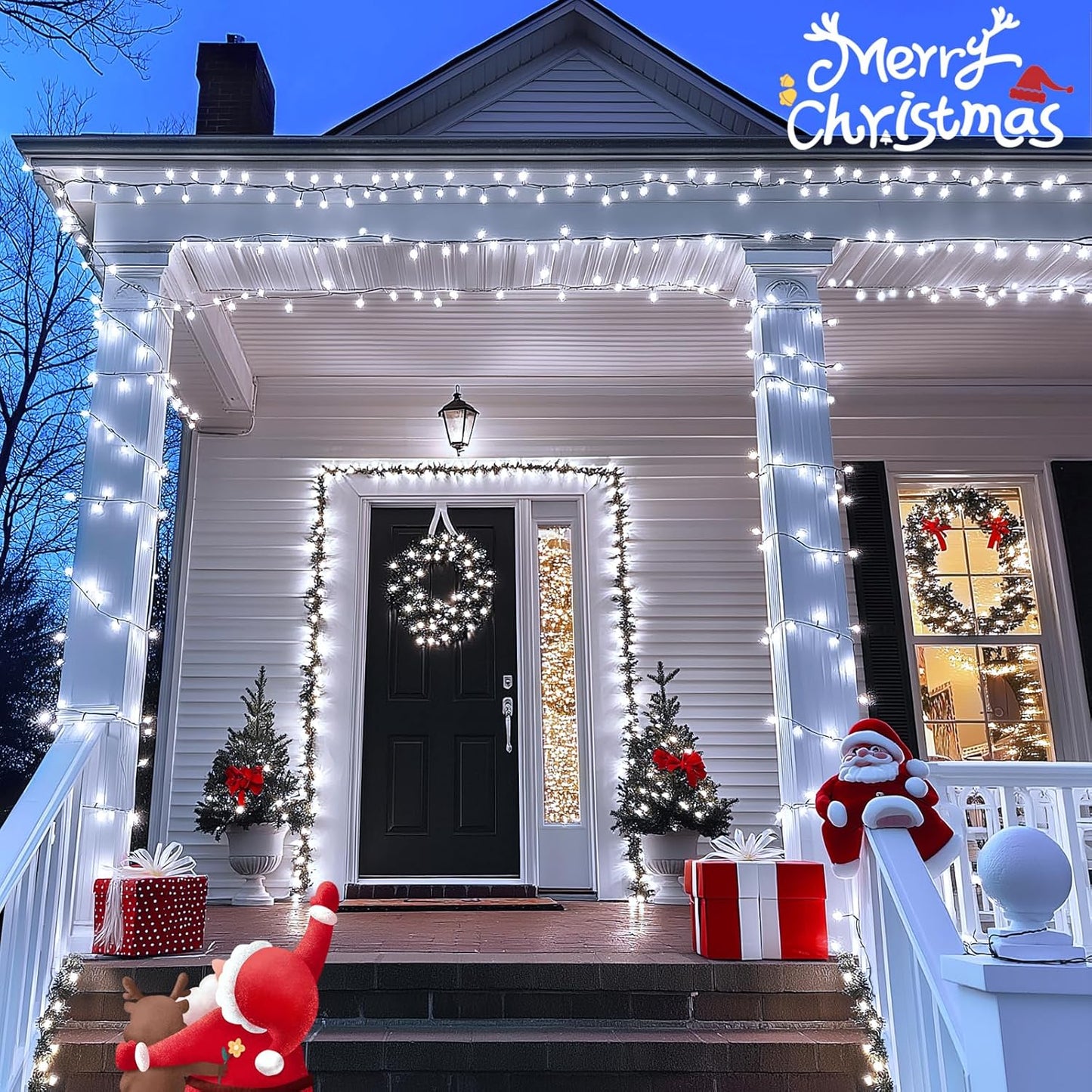 JMEXSUSS 2 Pack 75.5ft Orange Solar Christmas Lights, Total 400 LED Solar String Lights Outdoor Waterproof, 8 Modes Orange Halloween Lights for Tree Patio Garden Thanksgiving Halloween Decorations