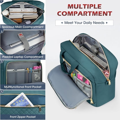 Laptop Bag 17 Inch Laptop Briefcase for Women Waterproof Computer Messenger Bag Professional Laptop Case for Business Work - PuriLite