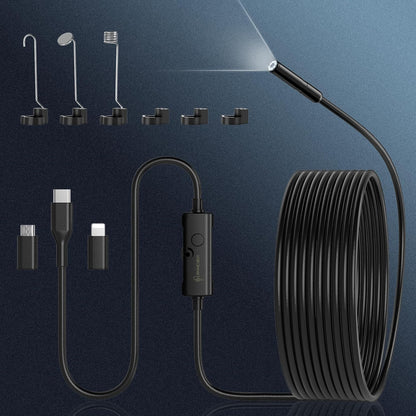 Endoscope Camera with Light, Ennovor 1920P HD, Endoscope Inspection with 8 Adjustable LED Lights, Borescope with Flexible Rigid Snake Camera, IP67 Waterproof and No WiFi Required, for Android iOS