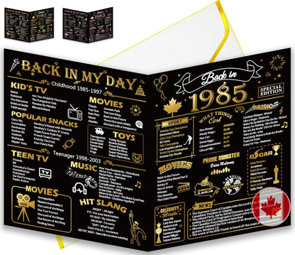 50th Birthday Card, Jumbo CANADA 25x20cm Back in 1975, Gilding Happy 50th Birthday Decoration for Woman, Men, Funny 50 Birthday Gifts for Wife, Husband, Him, Her, Mom