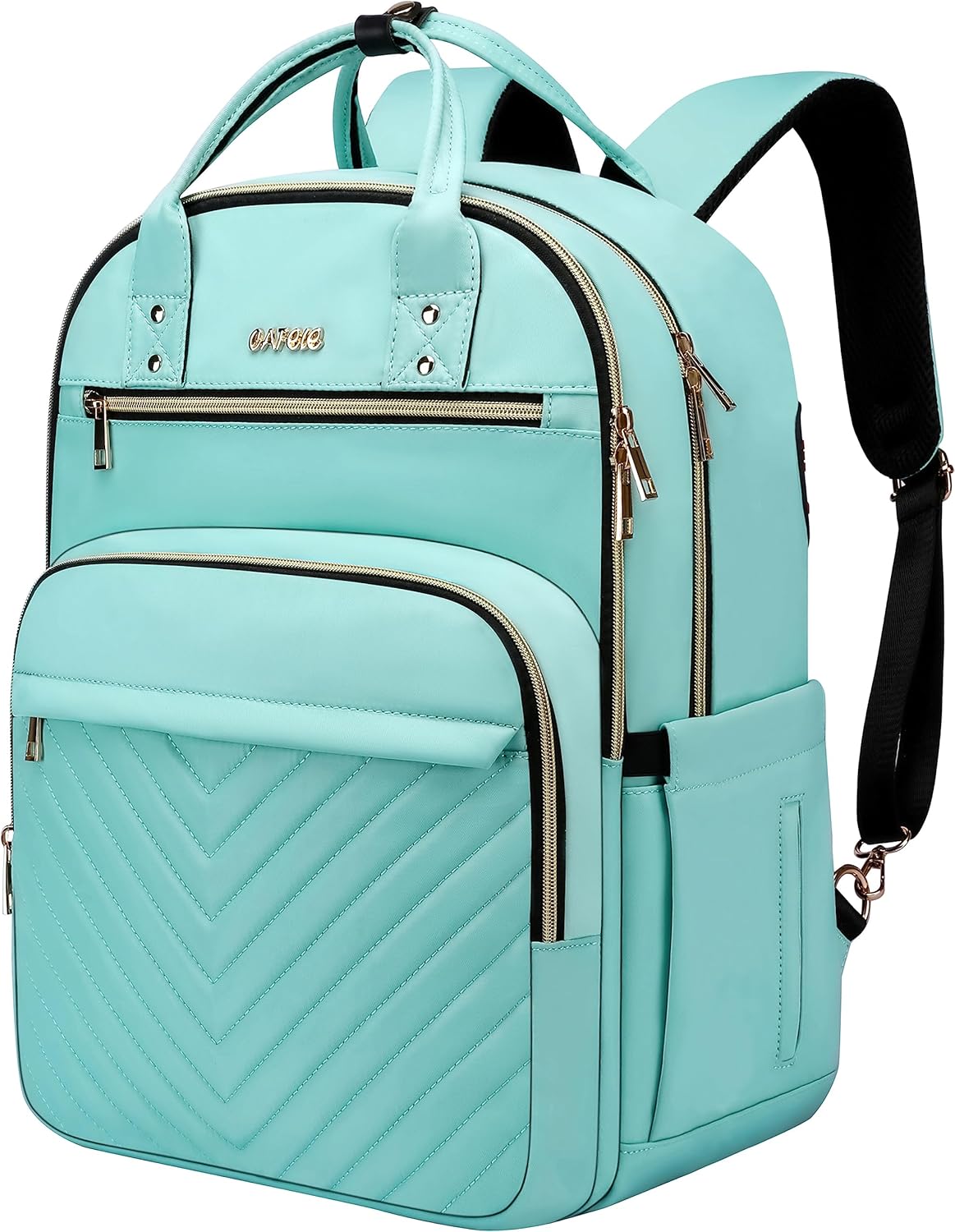 Laptop Backpack for Women Men, Water Resistant Travel Work Backpacks Purse Stylish College Business Teacher Nurse Computer Bag, Fits 17.3" Laptop Light Blue