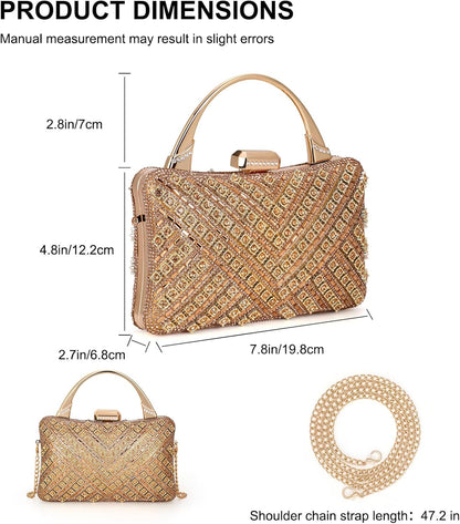 Elsblossion Clutch Purses for Women, Formal Evening Bag, Sparkly Rhinestone Purse for Party, Prom, Wedding