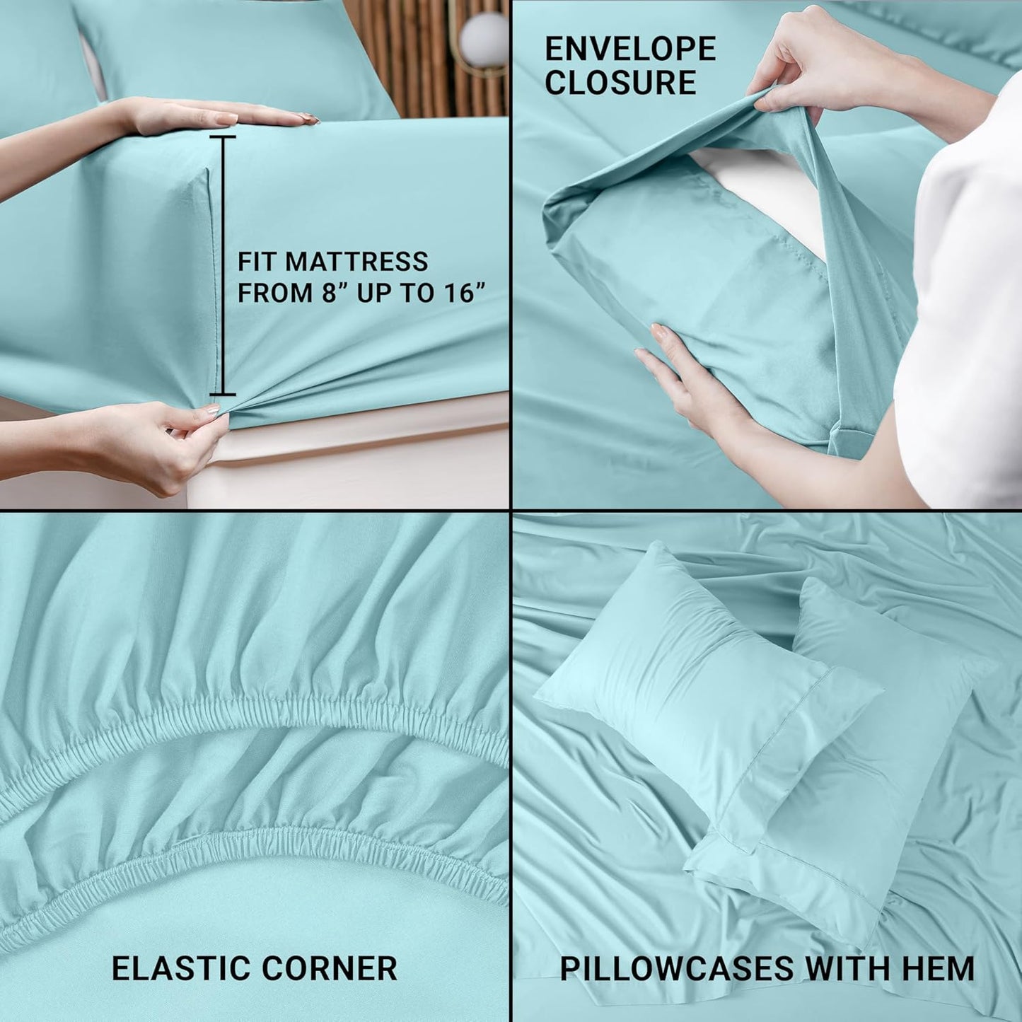 Utopia Bedding Queen Bed Sheet Set - 4 Piece Bedding - Soft Brushed Microfiber Fabric - Shrinkage & Fade Resistant - Easy Care (White)