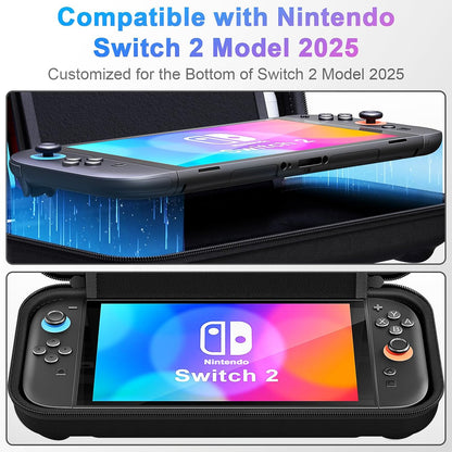 Daydayup Switch Carrying Case Compatible with Nintendo Switch/Switch OLED, with 20 Games Cartridges Protective Hard Shell Travel Carrying Case Pouch for Console & Accessories, Black