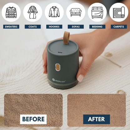Electric Lint Remover for Clothes & Fabrics – Rechargeable Fabric Shaver with Dual Protection, USB-C Portable Pill Remover for Sweaters, Wool, Cashmere, Blankets (Chicago Grey) - PuriLite