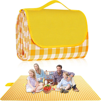 Extra Large Outdoor Picnic Blanket, 79"x79" Waterproof Picnic Mat, Sandproof Beach Blanket Portable Camping Blanket Lightweight for Park Beach Camping Courtyard (Dark Blue)