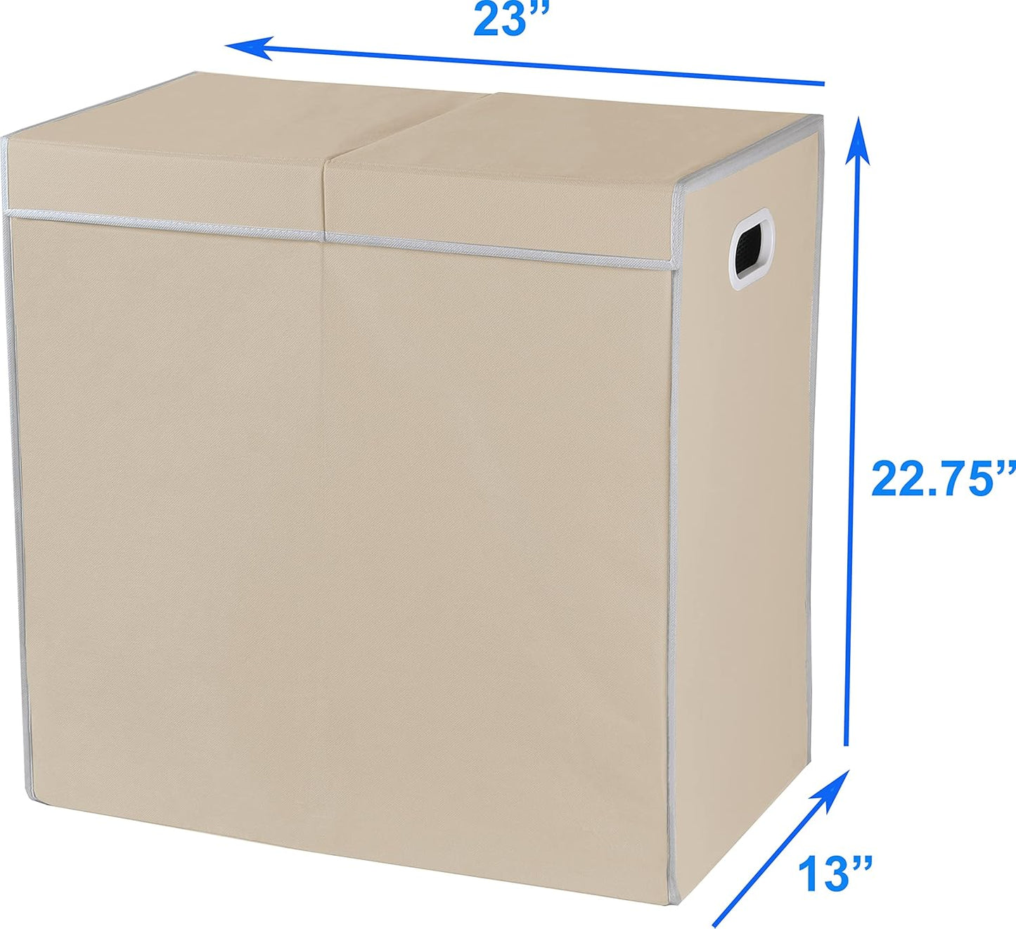 SimpleHouseware Double Laundry Hamper with Lid and Removable Laundry Bags, Beige