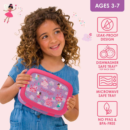 Bentgo Kids Prints (Unicorn) - Leak-Proof, 5-Compartment Bento-Style Kids Lunch Box - Ideal Portion Sizes for Ages 3 to 7 - BPA-Free and Food-Safe Materials