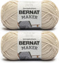 Bulky #5 Cotton Nylon Yarn (Cream) – 2 Pack 250g/8.8oz, 317 Yards Each – Soft, Machine Washable Yarn for Knitting, Crochet, Amigurumi & Home Decor - PuriLite