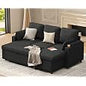 DURASPACE Sofa Bed Sleeper Pull Out 2 in 1 Sectional Sleeper Sofa Couches with Storage,USB, Cup Holder,Pullout Sectional Couches for Apartment Living Room (Dark Gray Linen)