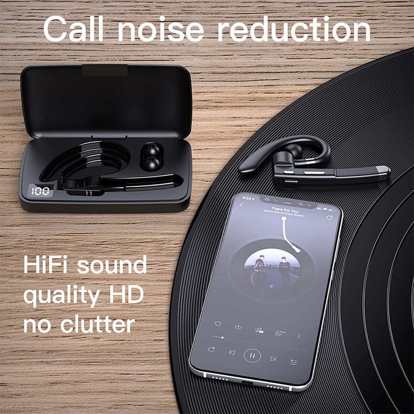 Bluetooth Headset V5.1, Bluetooth Earpiece for Cell Phones with Mic Noise Cancelling, Waterproof Hands-Free Earphones Wireless Headphone, for Business/Office/Driving Compatible with Android/iPhone