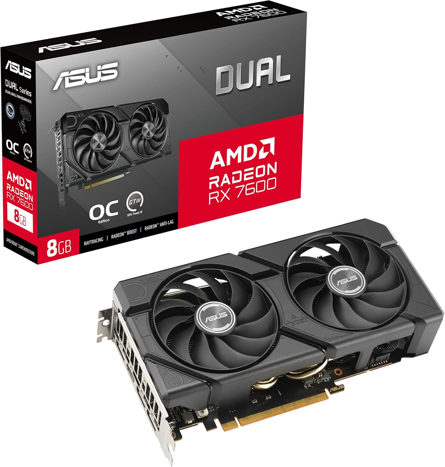ASUS Prime Radeon™ RX 9060 XT 16GB GDDR6 OC Edition Graphics Card (PCIe 5.0, HDMI/DP 2.1, 2.5-Slot Design, axial-tech Fans, Dual Ball Fan Bearings, Dual BIOS, ASUS GPU Guard)