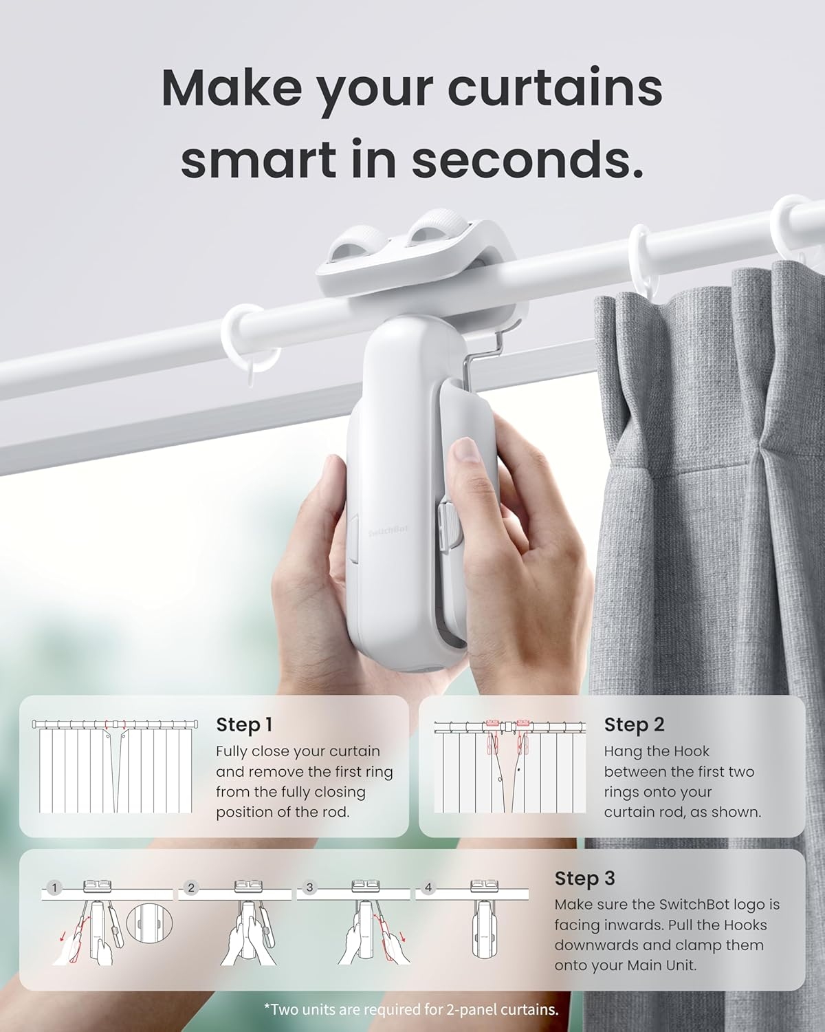 Smart Automatic Curtain Opener 2025 Edition | Remote & App Control | Silent Mode | Strong Motor | Long Battery Life | Compatible with Multiple Smart Systems