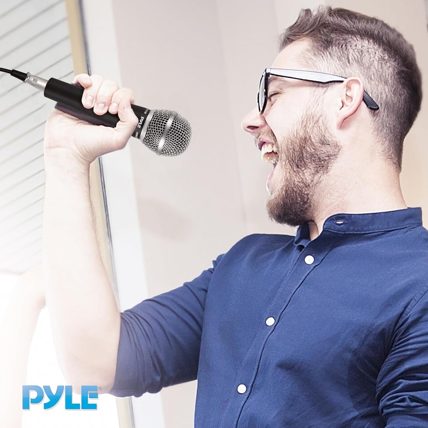 Pyle Professional Dynamic Vocal Microphone - Moving Coil Dynamic Cardioid Unidirectional Handheld Microphone with ON/OFF Switch Includes 15ft XLR Audio Cable to 1/4'' Audio Connection - PDMIC59