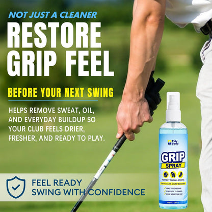2-in-1 Grip Spray & Cleaner, Golf Grip Cleaner and Restorer for Clubs, Basketball Shoe Grip Spray, Football Glove Grip Spray, Restores Shoe & Glove Traction, Removes Dirt, Sweat & Oil