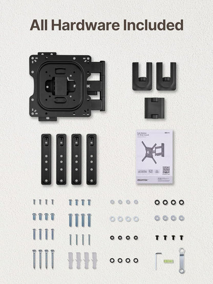 monTEK Full Motion TV Mount for Most 23-65 Inch Flat Curved TVs & Monitors, Swivel Articulating Tilt TV Wall Mount, Wall Mount TV Bracket Perfect Center Design Max VESA 400x400mm, up to 77lbs - PuriLite