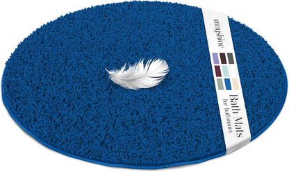 Soft Plush Chenille Bathroom Rug, Absorbent Microfiber Bath Mat, Machine Washable, Non-Slip Grip, Quick-Dry, Thick Shag Carpet Great for Bath, Shower Floor, Bedroom, or Door Mat (Beige, 17x24)