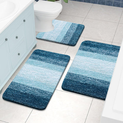 OLANLY Luxury Microfiber Bath Mat, Extra Soft and Absorbent Bathroom Mat, Non-Slip Plush Shaggy Bathroom Rug, Machine Wash Dry, Bath Rugs for Bathroom Floor, Tub and Shower, 16x24, Grey