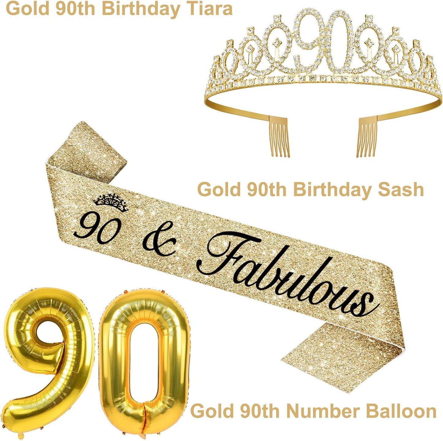 65th Birthday Decorations for Women, Including 65th Birthday Sash and Crown, Cake Topper and Candles, Number Balloons Rose Gold, 65 Year Old Gifts for Women