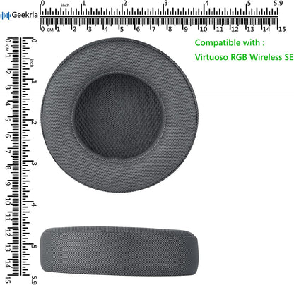 Geekria QuickFit Replacement Ear Pads for Corsair Virtuoso RGB/WirelessSE/WirelessXT Headphones Ear Cushions, Repair Parts (Grey)