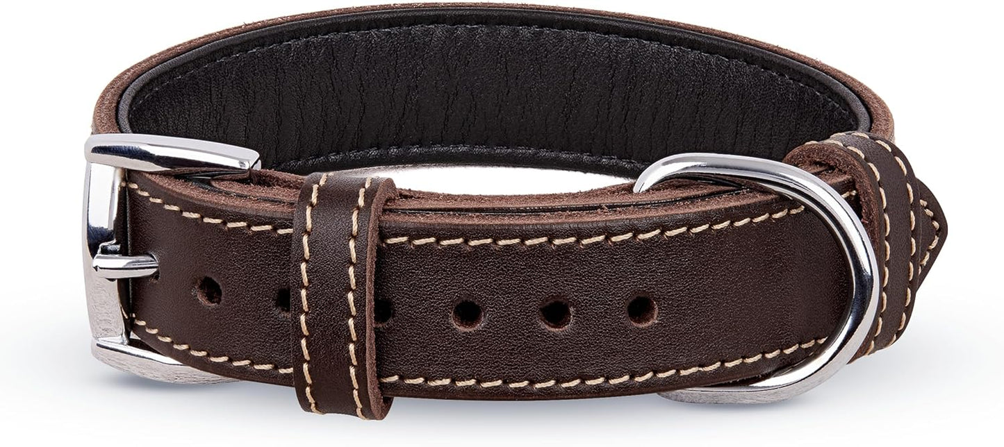 TORRUNA Soft Leather Dog Collar | Dog Collars for Small, Medium and Large Dogs | Durable Heavy Duty Dog Collars