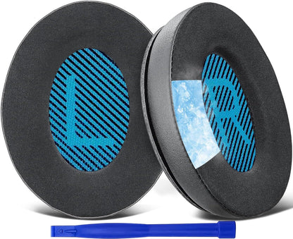 SoloWIT Earpads Cushions for Bose Headphones, Replacement Ear Pads for Bose QuietComfort 15 QC15 QC25 QC2 QC35/Ae2 Ae2i Ae2w/SoundTrue & SoundLink Around-Ear Series - QC25 PL Black&Blue