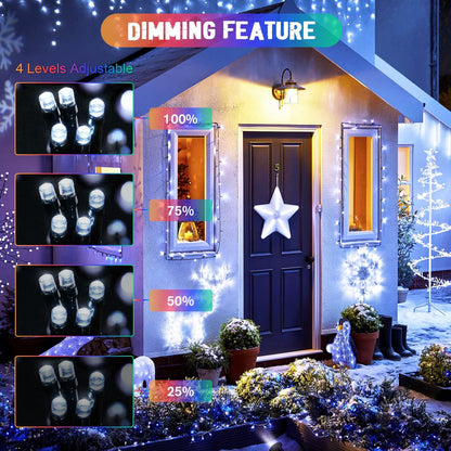 JMEXSUSS 2 Pack 75.5ft Orange Solar Christmas Lights, Total 400 LED Solar String Lights Outdoor Waterproof, 8 Modes Orange Halloween Lights for Tree Patio Garden Thanksgiving Halloween Decorations
