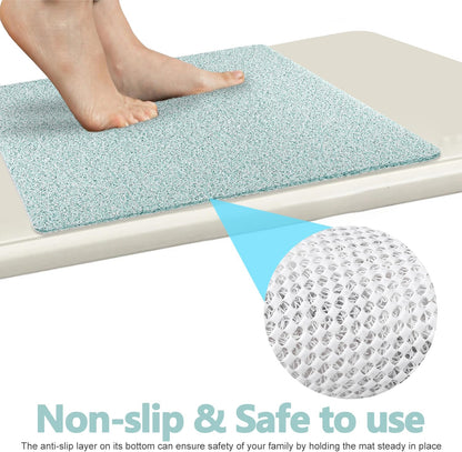 Square Shower Mat, Non Slip Bath Mat, Loofah Shower Stall Mats for Walk-in Shower, 32 x 32 Inches Shower Floor Mat with Drain, Bath Mats for Showers Bathroom, Tub, Seniors