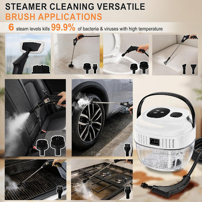 Steam Cleaner Handheld 6 Level Adjustable Steam 1700ML Tank 13s Heat-Up