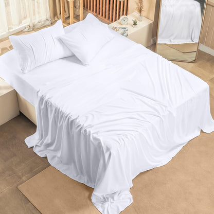 Utopia Bedding Queen Bed Sheet Set - 4 Piece Bedding - Soft Brushed Microfiber Fabric - Shrinkage & Fade Resistant - Easy Care (White)