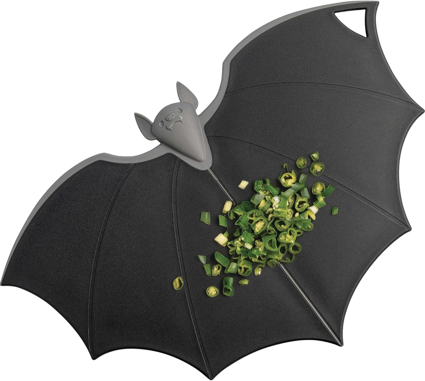 OTOTO Bat-Shaped Cutting Board – Fun & Spooky Kitchen Gadget, Plastic & Wooden Chop Board, Dishwasher Safe, Perfect Housewarming or Goth Gift - PuriLite
