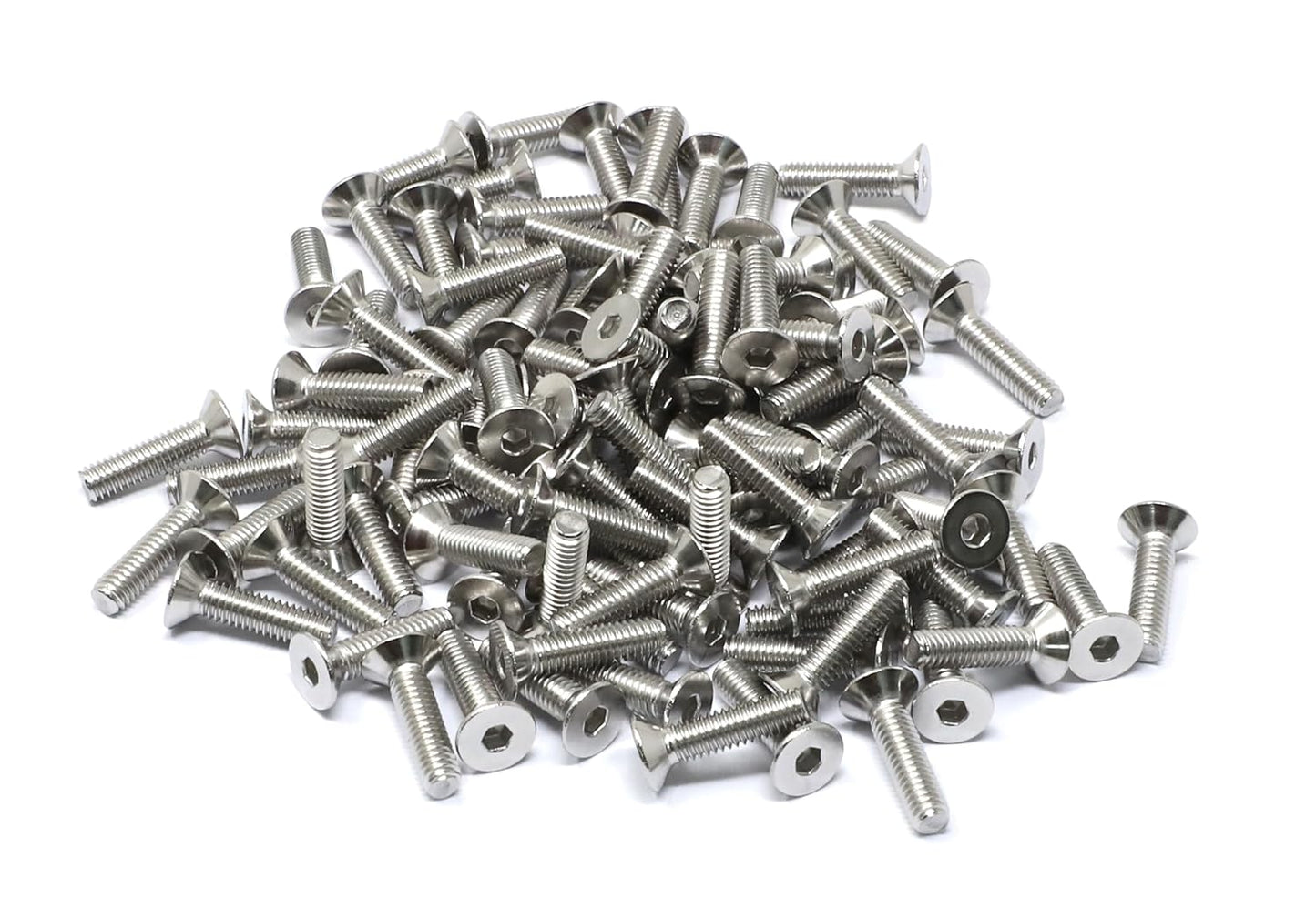 iexcell 5 Pcs M8 x 80mm Thread Pitch 1.25 mm Stainless Steel 304 Hex Socket Flat Head Cap Screws Bolts Kit