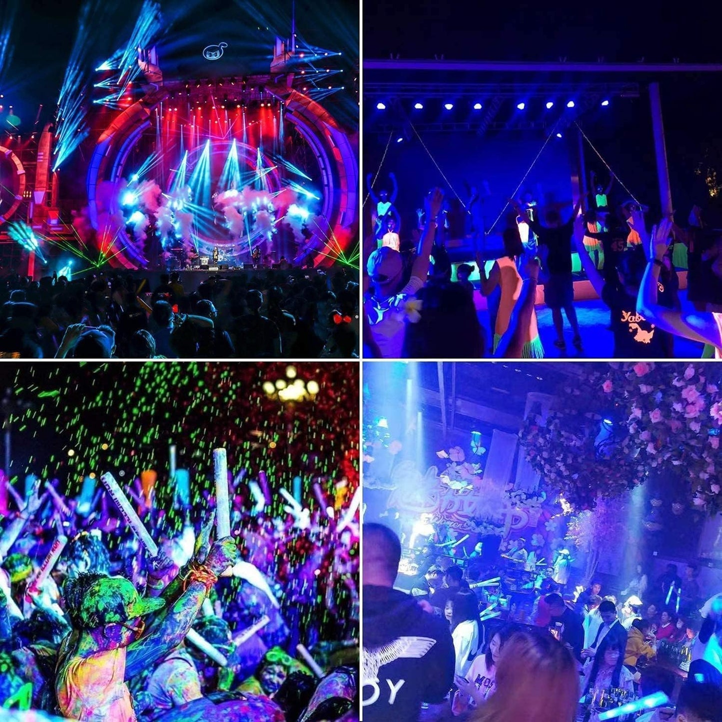 YANYCN 2 Pack 1000W LED Black Flood Light, Big Black Light Outdoor with Plug and Switch, IP66 Waterproof Blacklight for Glow Party, Halloween, Fluorescent Poster, Body Paint, Aquarium