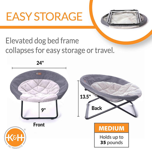 K&H PET Products Elevated Cozy Cot Classy Gray Medium 24 Inches
